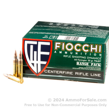 1000 Rounds of 55gr FMJBT .223 Ammo by Fiocchi
