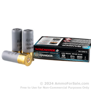 5 Rounds of 1 ounce Rifled Slug 12ga Ammo by Winchester Ranger Low Recoil