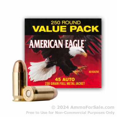 250 Rounds of 230gr FMJ .45 ACP Ammo by Federal