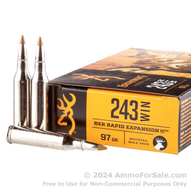 20 Rounds of 97gr Rapid Expansion Matrix Tip .243 Win Ammo by Browning
