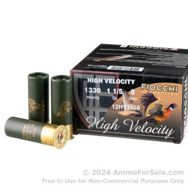 250 Rounds of 1-1/5 oz. #8 shot 12ga Ammo by Fiocchi