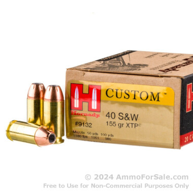 200 Rounds of 155gr JHP .40 S&W Ammo by Hornady