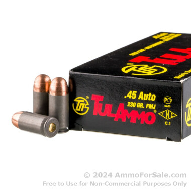 50 Rounds of 230gr FMJ .45 ACP Ammo by Tula