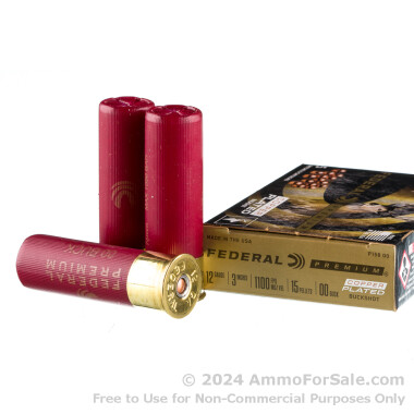 5 Rounds of  00 Buck 12ga 3" Ammo by Federal Vital-Shok