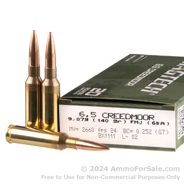 20 Rounds of 140gr FMJBT 6.5 Creedmoor Ammo by Magtech