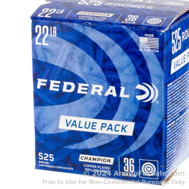 5250 Rounds of 36gr CPHP .22 LR Ammo by Federal Champion