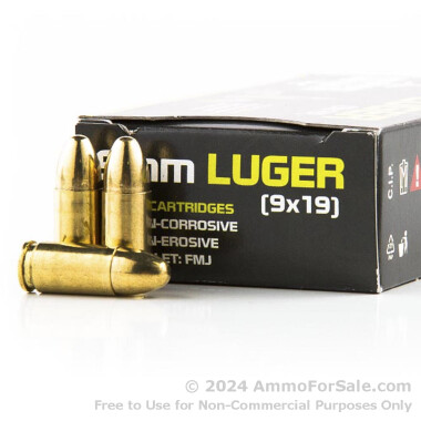 50 Rounds of 115gr FMJ 9mm Ammo by Sumbro