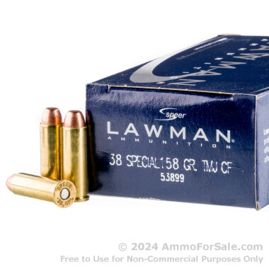 1000 Rounds of 158gr TMJ .38 Spl Ammo by Speer
