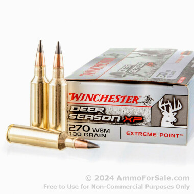 20 Rounds of 130gr Extreme Point .270 Win Short Mag Ammo by Winchester