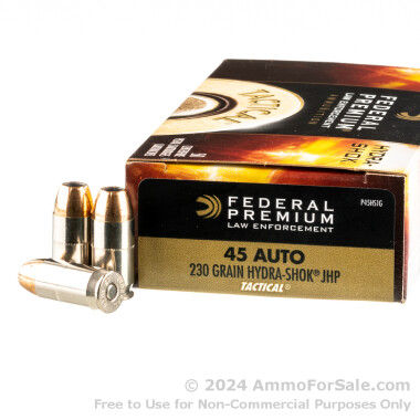 50 Rounds of 230gr JHP .45 ACP Ammo by Federal Hydra-Shok