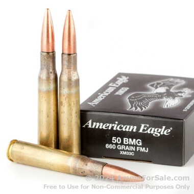 100 Rounds of 660gr FMJ .50 BMG Ammo by Federal