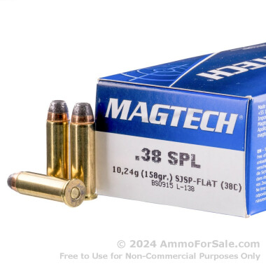 50 Rounds of 158gr SJSP .38 Spl Ammo by Magtech