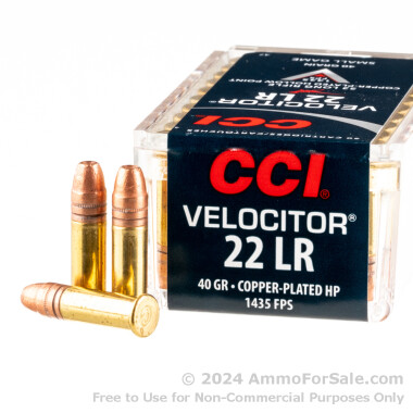 50 Rounds of 40gr CPHP .22 LR Ammo by CCI Velocitor