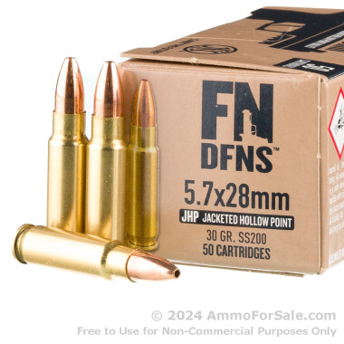 500 Rounds of 30gr JHP 5.7x28mm Ammo by FN Herstal