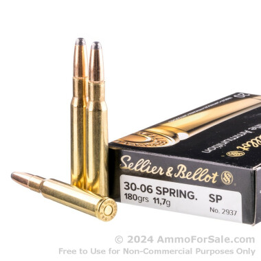20 Rounds of 180gr SP 30-06 Springfield Ammo by Sellier & Bellot
