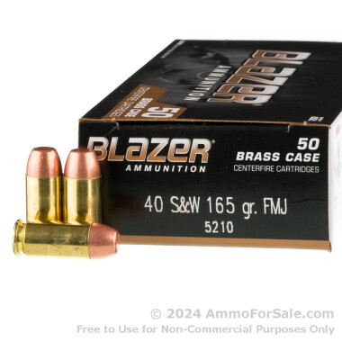 1000 Rounds of 165gr FMJ .40 S&W Ammo by Blazer Brass