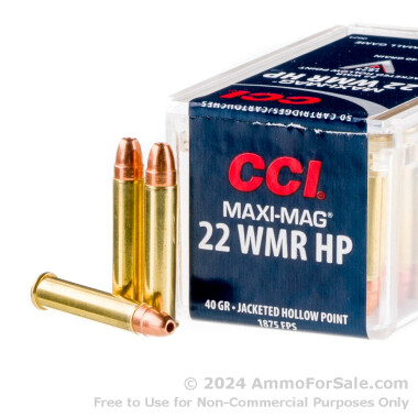 500 Rounds of 40gr JHP 22 WMR Ammo by CCI