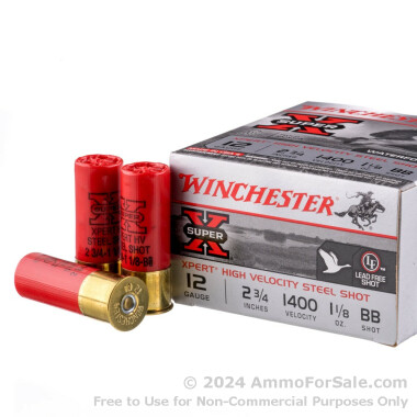 25 Rounds of 1 1/8 ounce BB (Steel) 12ga Ammo by Winchester