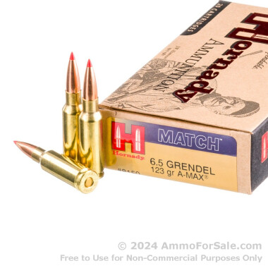 200 Rounds of 123gr A-Max 6.5mm Grendel Ammo by Hornady