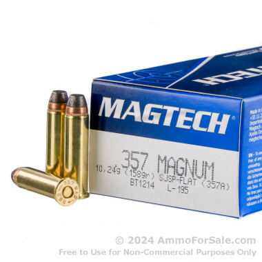 50 Rounds of 158gr SJSP FN .357 Mag Ammo by Magtech