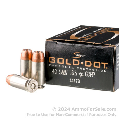 20 Rounds of 165gr JHP .40 S&W Ammo by Speer