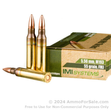 30 Rounds of 55gr FMJ M193 5.56x45 Ammo by IMI