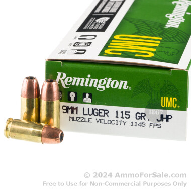 500 Rounds of 115gr JHP 9mm Ammo by Remington