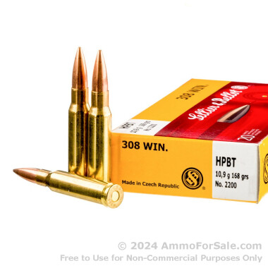 20 Rounds of 168gr HPBT .308 Win Ammo by Sellier & Bellot