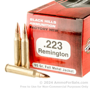 50 Rounds of 55gr FMJ .223 Ammo by Black Hills Ammunition