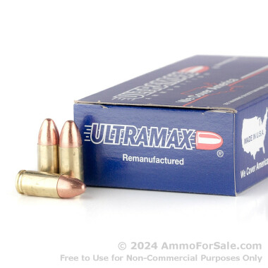 50 Rounds of 115gr FMJ 9mm Ammo by Ultramax