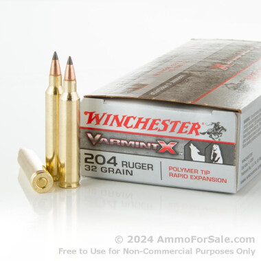 20 Rounds of 32gr Polymer Tip .204 Ruger Ammo by Winchester