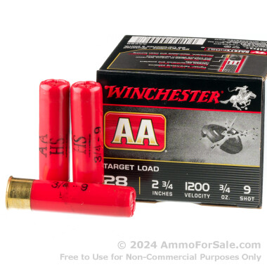 250 Rounds of 3/4 ounce #9 shot 28ga Ammo by Winchester