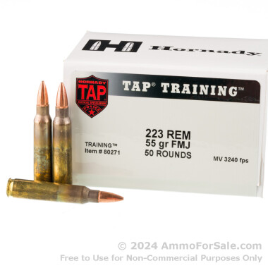 500 Rounds of 55gr FMJ .223 Ammo by Hornady TAP Training