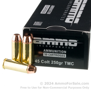 50 Rounds of 250gr TMJ .45 Long-Colt Ammo by Ammo Inc.