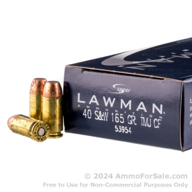 50 Rounds of 165gr TMJ .40 S&W Ammo by Speer Lawman Clean-Fire