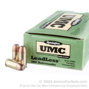 50 Rounds of 95gr FNEB .380 ACP Ammo by Remington