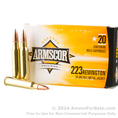 1000 Rounds of 55gr FMJBT .223 Ammo by Armscor