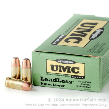 50 Rounds of 124gr FNEB 9mm Ammo by Remington
