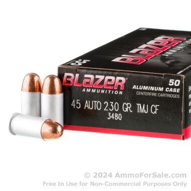 1000 Rounds of 230gr TMJ .45 ACP Ammo by Blazer