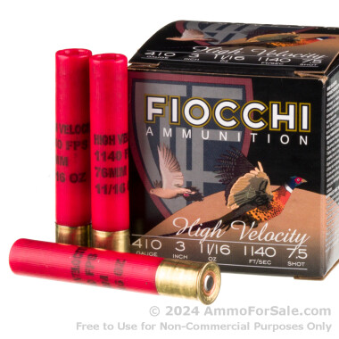 250 Rounds of 11/16 ounce #7 1/2 shot .410 Ammo by Fiocchi