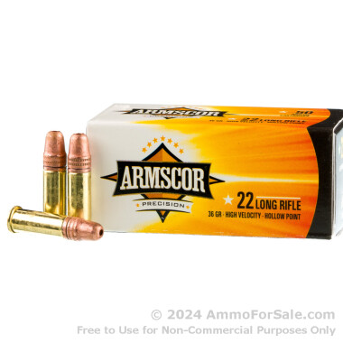 5000 Rounds of 36gr CPHP .22 LR Ammo by Armscor Precision