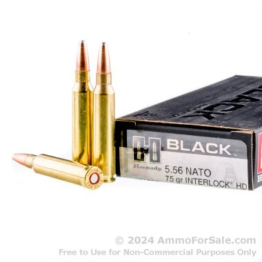 200 Rounds of 75gr InterLock HD SBR 5.56x45 Ammo by Hornady