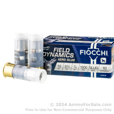 10 Rounds of  Rifled Slug 12ga Ammo by Fiocchi