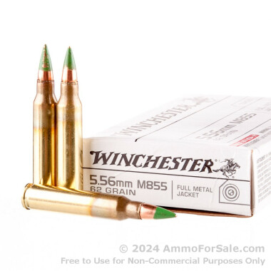 1000 Rounds of 62gr FMJ 5.56x45 Ammo by Winchester
