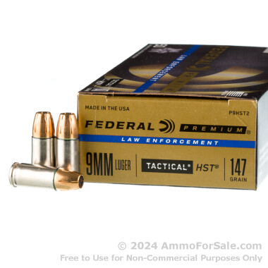 50 Rounds of 147gr JHP 9mm Ammo by Federal HST
