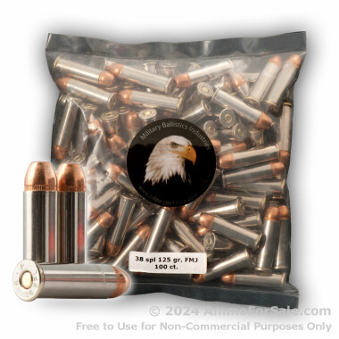 1000 Rounds of 125gr FMJ .38 Spl Ammo by M.B.I.