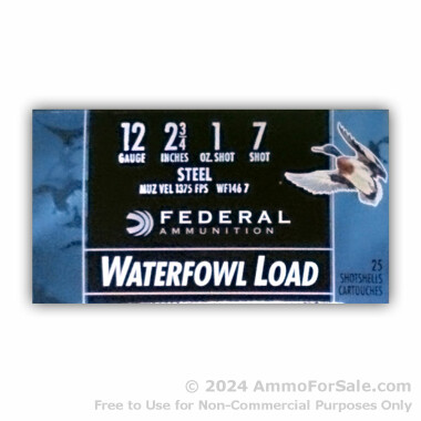 250 Rounds of 1 ounce #7 Shot (Steel) 12ga Ammo by Federal Waterfowl Load