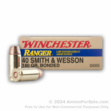 500 Rounds of 180gr JHP .40 S&W Ammo by Winchester Ranger