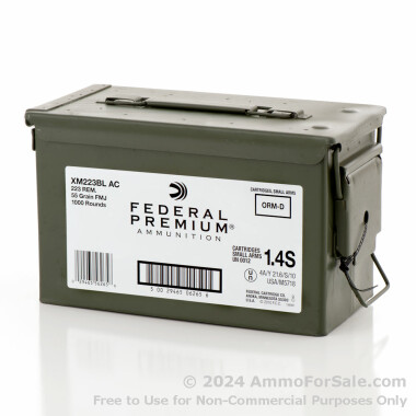 1000 Rounds of 55gr FMJ .223 Ammo by Federal