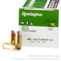100 Rounds of 230gr JHP .45 ACP Ammo by Remington
